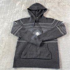 American Eagle Hoodie Sweater Mens Small Gray Holiday Preppy Casual Pocket