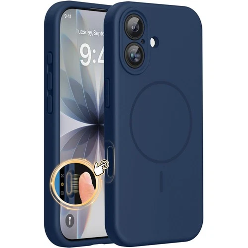 iPhone 17 MagSafe Case 3mm Silicone Camera Cover – Dark Blue