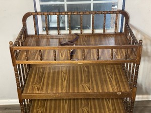 Vintage Wood Jenny Lind Wooden Baby Changing Table