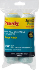 Purdy Jumbo Mini Parrot Roller Cover Replacements, 2-Pack, 4.5" X 1/4"Nap