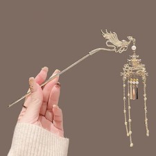Chinese Style Phoenix Tassel Hairpin Elegant Hair Accessory for Qipao Headpiece