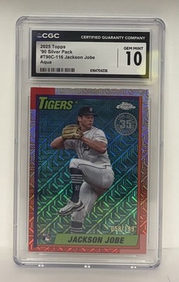 Jackson Jobe RC 🔥 CGC 10 🔥 2025 Topps '90 Silver Pack Chrome AQUA MOJO /199 