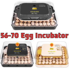 56/70 Egg Incubator for Hatching with Automatic Egg Turning Built-In LED Candler