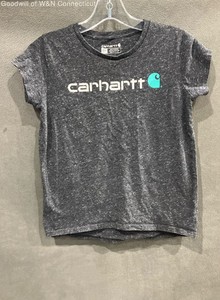 Carhartt Youth T-Shirt Gray Heather Graphic Logo Short Sleeve Sz L (12)