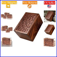 Wooden Cremation Urn for Adults, Rosewood, Tree of Life Design, 10 Lb Capacity