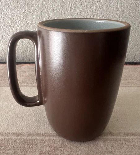 Heath Ceramics Pottery Large Mug 700 Aqua Chocolate Brown USA 4.75" H