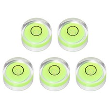 5pcs Round Bubble Level 18x9mm Mini Circular Bullseye Spirit Levels, Green