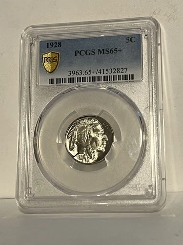 1928 5c Buffalo Nickel PCGS MS65+ Gem+ Uncirculated Coin