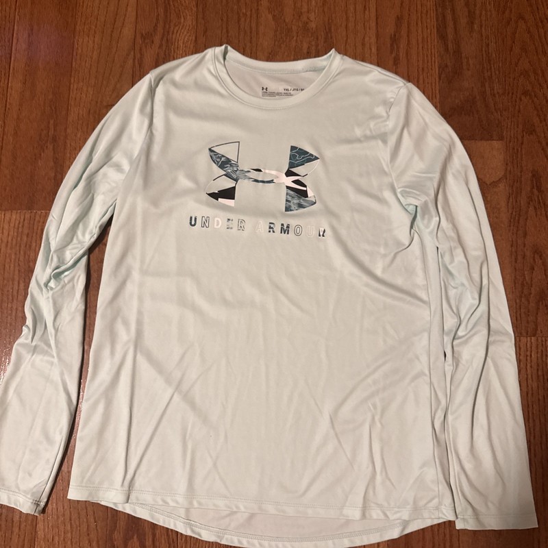 Under Armour Youth XL (White Dri Fit Long Sleeve Shirt Loose Heat gear