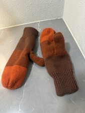 Reversible Striped Women s Mitten Gloves Pink/Brown/Red Winter Cozy Fashion