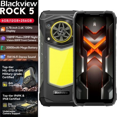 Blackview ROCK 5 4G LTE AI Rugged Smartphone Android 16 Waterproof NFC 20000mAh