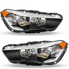 Halogen Headlights For 2016-2022 BMW X1 Headlamps w/ Bulbs Left&Right Side