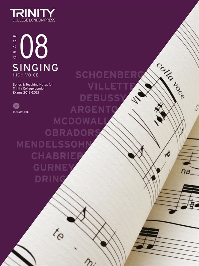 Singing Grade 8 High Voice 2018 piano and voice with CD (with CD & teaching note