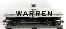 Atlas 2255 Warren (WRNX)  11,000 Gallon Tank Car 2-Rail O-Scale  no couplers