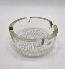 Vintage Ashtray Glass Round Ash tray 4" Diameter