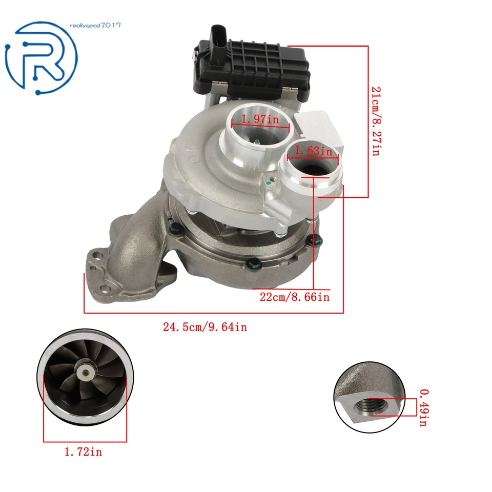 Turbo para Mercedes-Benz E320 E350 ML350 R350 GL320 GL350 3.0L OM642 2007-2014 - Imagem 4 de 4