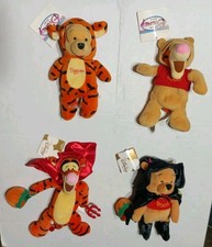 Disney Pooh  Tigger Halloween Mini Beanie Plush Lot of 4 with Tags Vintage