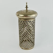 Silverplate Vintage Embossed Silver Candle Lantern MISSING BASE