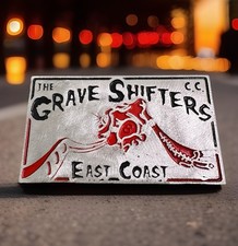 Vintage Cast Aluminum * GRAVE SHIFTERS EAST COAST * VERY Rare Car Club Plaque