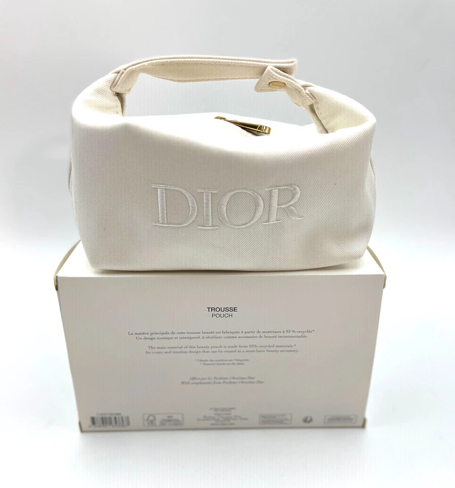 New in Box! Christian Dior  Cosmetic Makeup Bag Pouch With Top Handle ~ White - Image 2 of 4