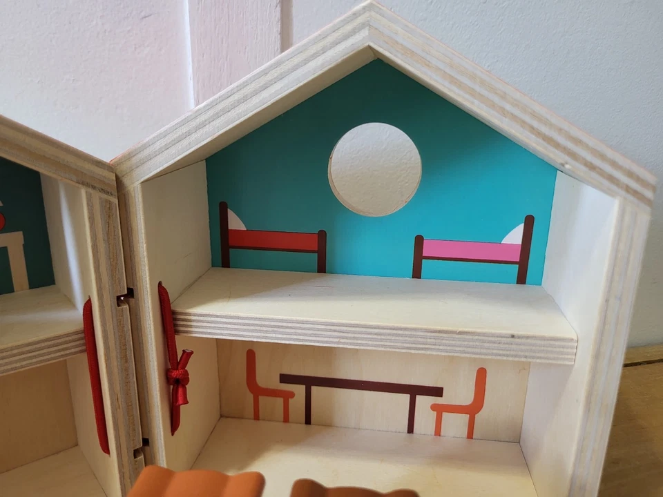 Djeco Wood Playhouse Cat Family Creative Immaginative Play Montessori France - Изображение 4 из 4