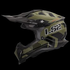 Ls2 Subverter Evo Battalion Motocross Helmet Gloss Green Black Size Large