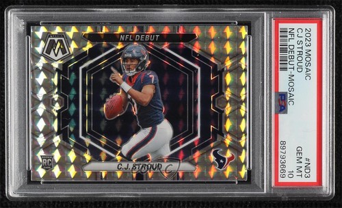2023 Panini Mosaic NFL Debut Prizm CJ Stroud #ND-3 PSA 10 GEM MT Rookie RC