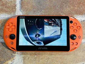 PS Vita PCH 2000 ZA24 NEON ORANGE SONY PlayStation Japan Charger 8GB Ex DDP