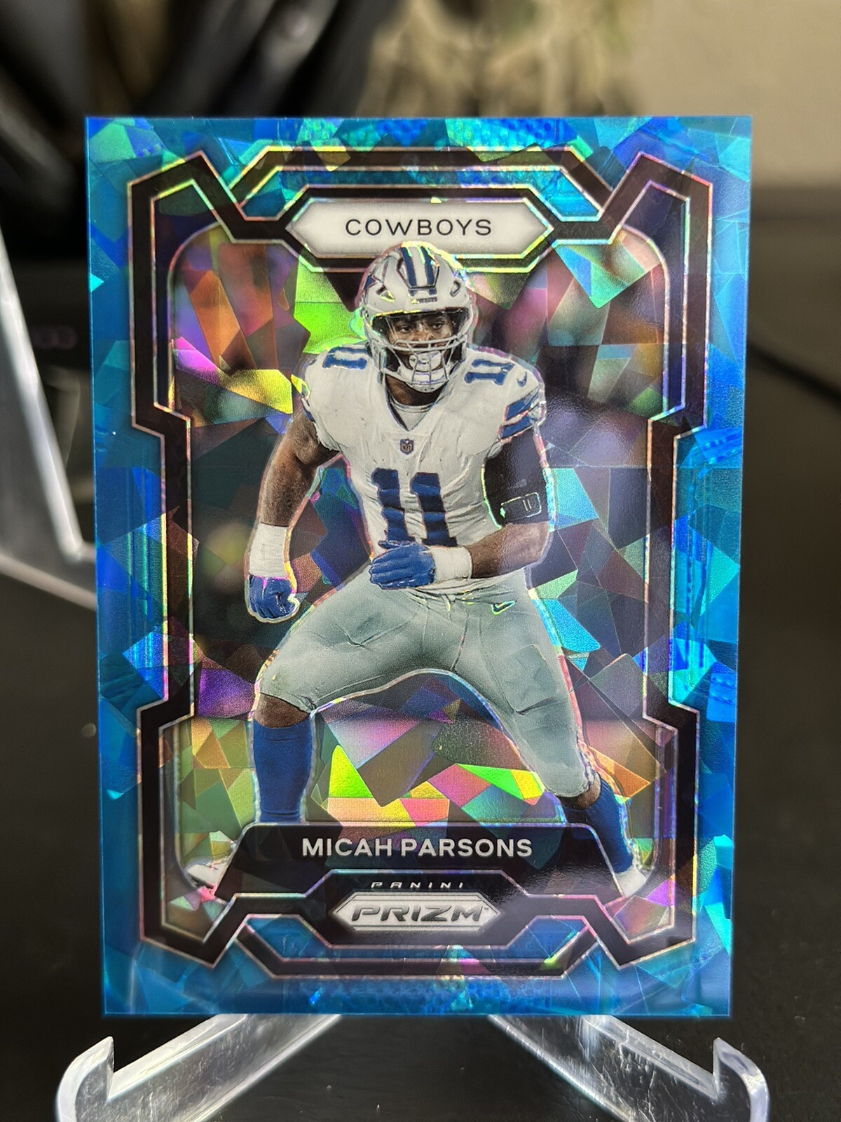 2023 Panini Prizm Micah Parsons Blue Cracked Ice /99 Color Match Cowboys #78