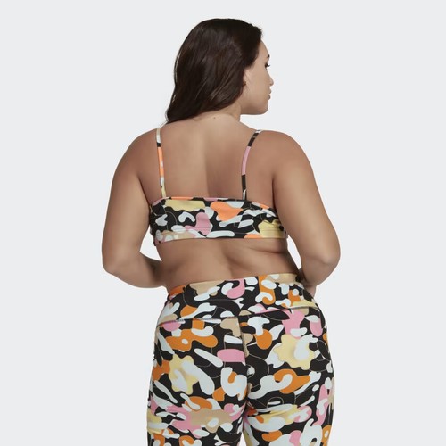 Adidas HT3775 Women's Multicolor Graphic Cotton Stretch Scoop Neck Bra Top JR283 - Picture 3 of 15