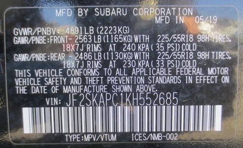 Speedometer Cluster US Market MPH Pre-crash Base Fits 19 FORESTER 151933 - Picture 11 of 12