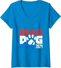 Childless Dog 2024 Election Politic Design Ladies' V-Neck Tshirt