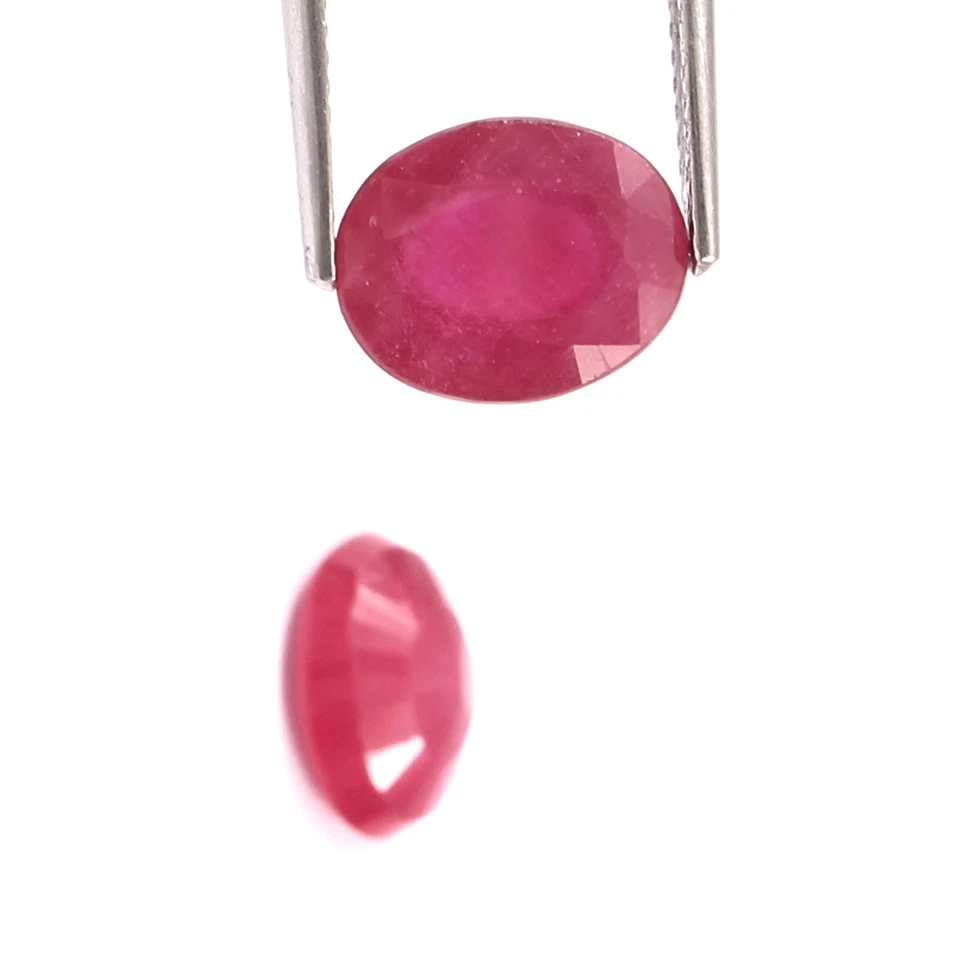 Piedras preciosas sueltas facetadas corte rubí rojo ovalado natural de 6,7 quilates 2 piezas 8x10 mm para pendientes Foto 2 de 4