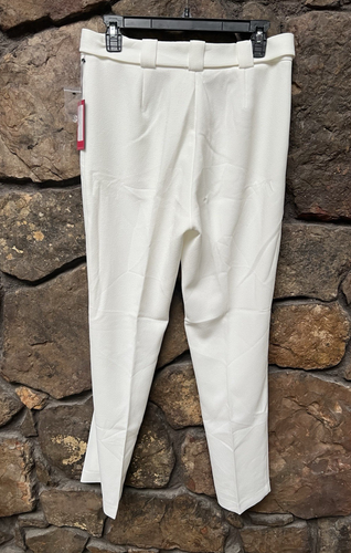 VINCE CAMUTO Belted High Waist Pants Womens Sz 0,2,4 Ivory NWT$109 9169319 - Picture 3 of 4
