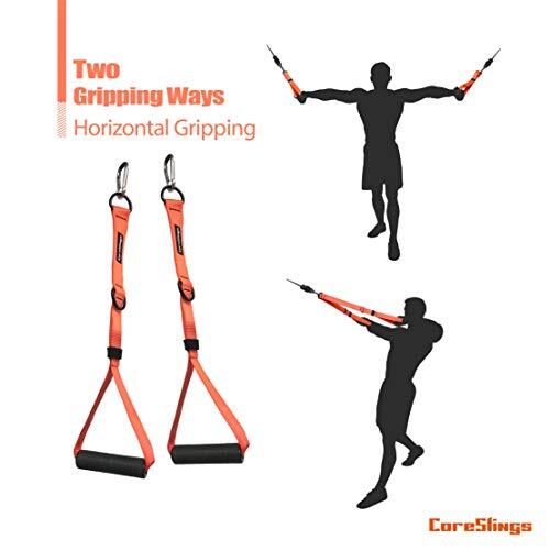 Manijas de máquina de cable con correas para dedos para agarrar antebrazo naranja avanzado - Imagen 5 de 7