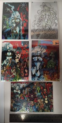 LADY DEATH III 3 1996 MEGA CHROMIUM NO NUMBER CARD BOX TOPPER SET (5) KROME RARE