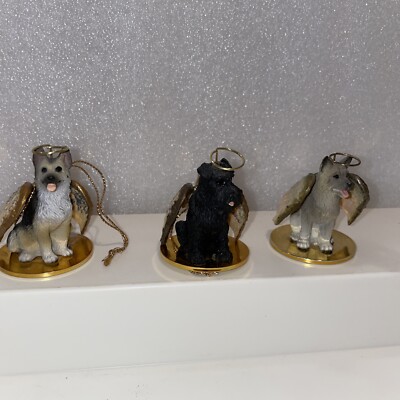Germ Shepherd, Schnauzer & Akita Dogs Tiny One Ornaments Figurine Statues Lot