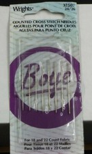 Wrights  37507 Boye Counted Cross Stitch Needles 8 Size 24/26 Counted Fabric