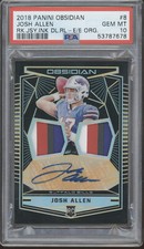 2018 Obsidian Orange Etch Dual Patch Josh Allen /50 RC Auto Gem Mint PSA 10