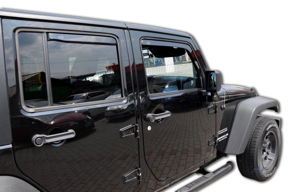 Deflecteurs D'Air / De Vent Pour Jeep Wrangler 2007-2018 5-Portes 4-Pcs - Photo 4/4