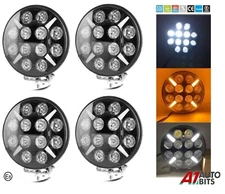 7" Round Led Light White Amber Drl Spot Fog Lamp Bar X4 Todoterreno 4x4 Car 4wd