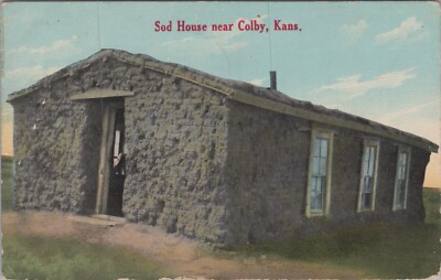 Sod House near Colby, Kansas KS 1911 Missent Postcard 7572.4 MR ALE