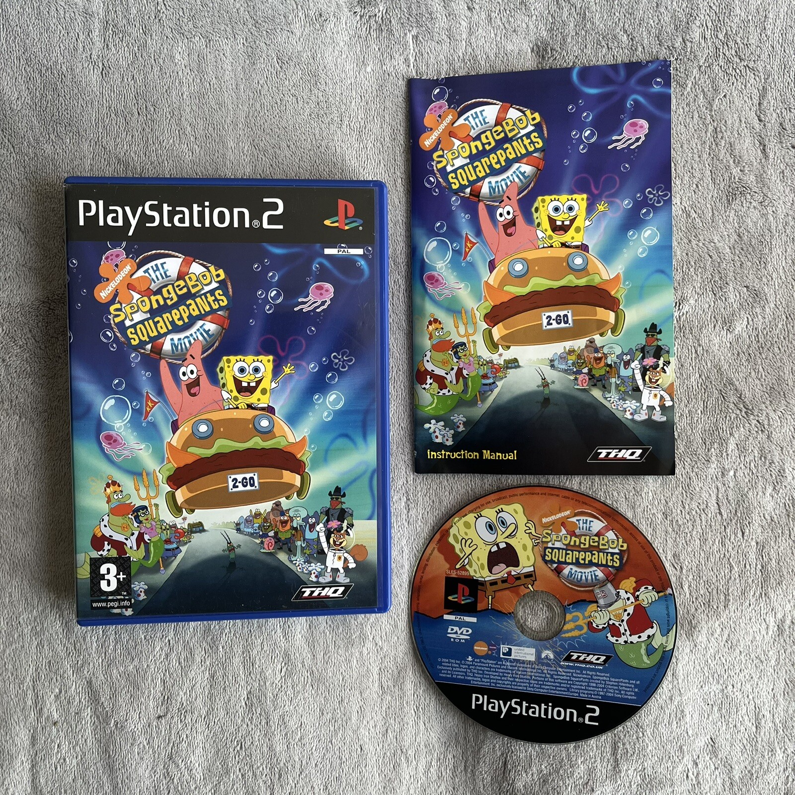 SpongeBob SquarePants The Movie Sony Playstation 2 PS2 Game With Manual Tested