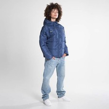New Ellesse Womens Jacket Padded Puffa Hood Loose Fit Pejo Navy Blue 8uk Hooded