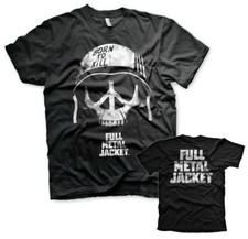 Full Metal Jacket Peace Sign Skull Schädel 1987 Film Männer Mens T-Shirt Schwarz