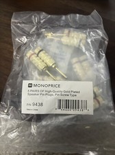Monoprice 5 PAIRS Of High-Quality Gold Plated Speaker Banana Plugs, Closed Screw