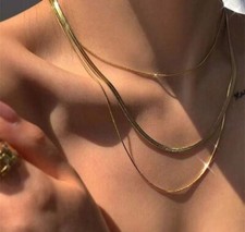 18K Gold Plated Gold Stainless Steel Necklace Sets 3 Piece Set