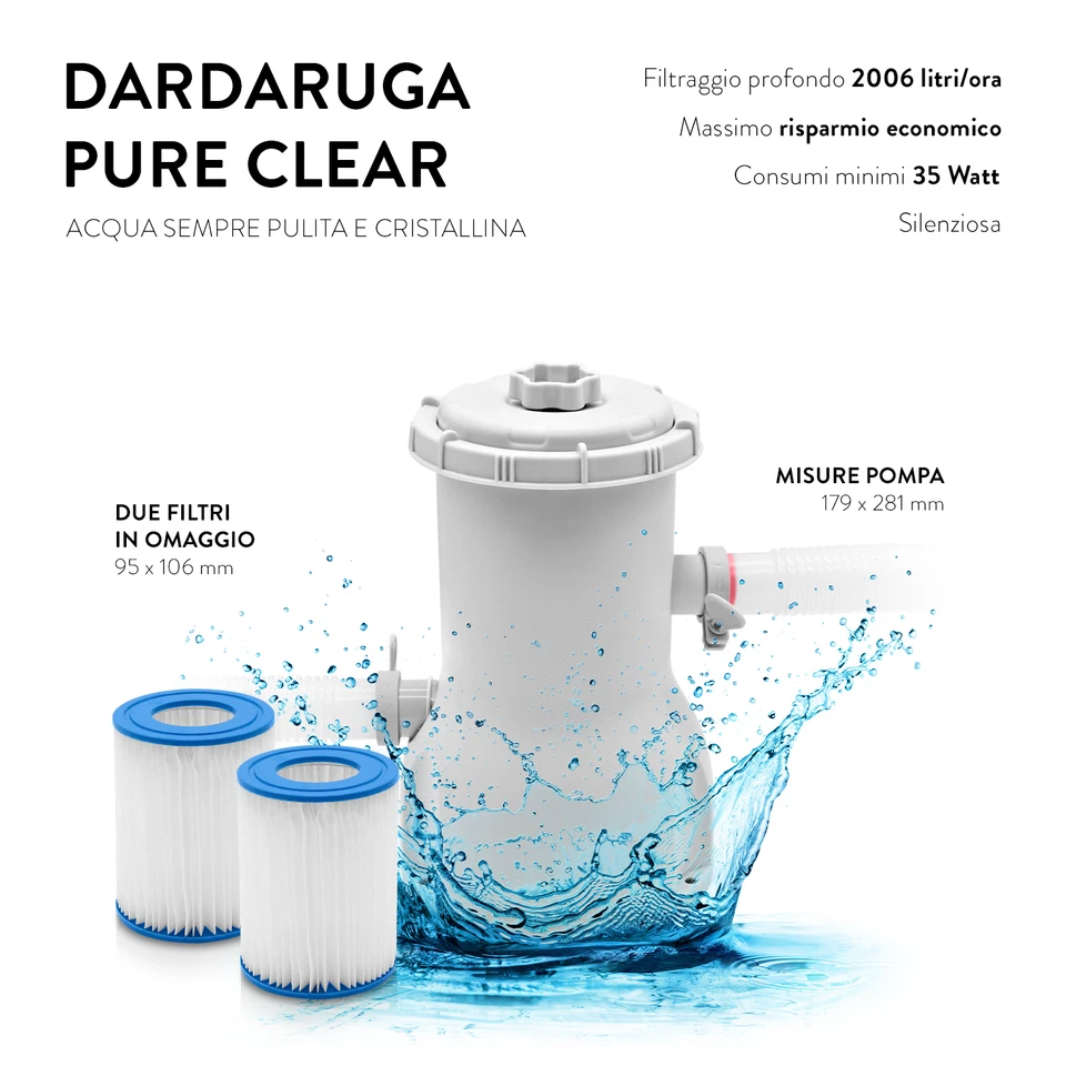 Dardaruga Piscina Fuori Terra 400x200x100 cm TOBAGO + Pompa Filtro + 2 Filtri - Immagine 4 di 4