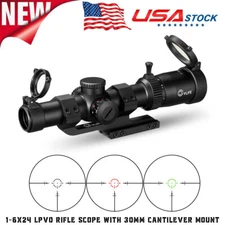 CVLIFE 1-6x24 LPVO Rifle Scope +30mm Cantilever Mount, Dual Illumination Reticle