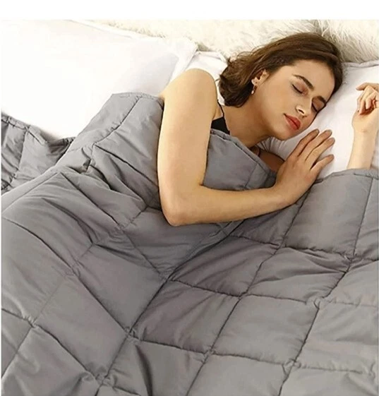 GREY Beldora Luxury Quilted Weighted Blanket Anti Allergy Helps Mental Health